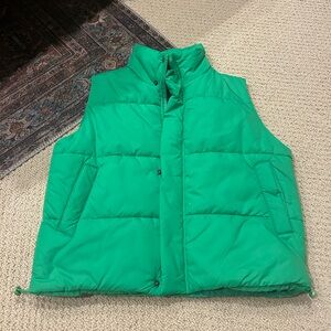 Womens Puffy Green Down Vest